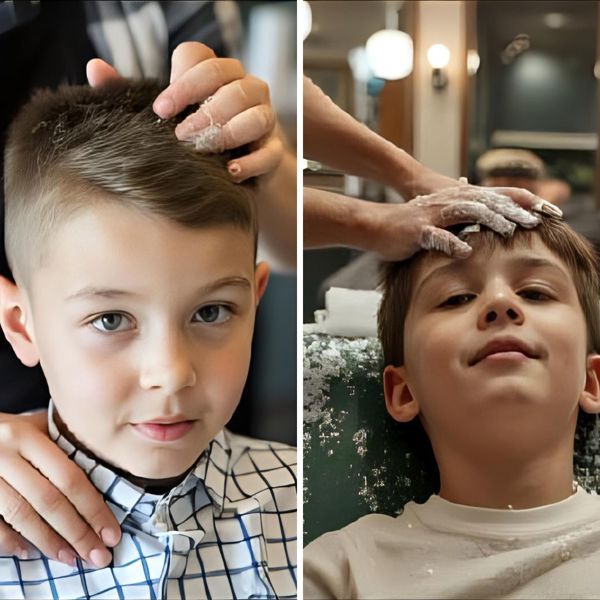 Kinderhaarschnitt mit Waschen